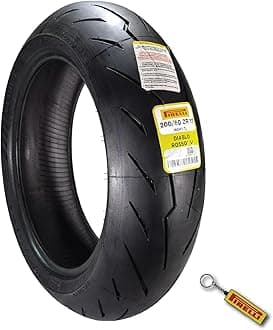 Pirelli Diablo Rosso IV 200/60-17 80W Rear Motorcycle Tire - High Performance, Durable, & Reliable Tire for Super Sport Bikes w/Keychain