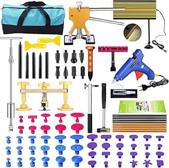 GLISTON DIY Paintless Dent Repair Kit 89pcs Dent Puller Tools Slide Hammer PDR Tools for Car Hail Damage Dent & Ding Remover