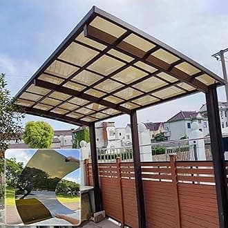 2mm Thick roof Skylight Panels, Polycarbonate Roofing Sheets, Transparent Acrylic Plastic Panels, PC Plastic Panels, Polycarbonate Sheets, Strong and not Easily Deformed.(Brown,2.62x3.3ft)