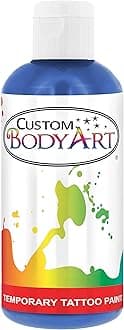 Custom Body Art Blue Airbrush Body Paint 8oz - Alcohol-Based Waterproof Body Paint for Adults