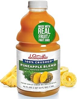 100% Crushed Pineapple Blend – No Added Sugar, Made with Real Fruits/Fruit Juice – Vegan, No Artificial Colors or Flavors – Tropical Pineapple, Banana, Hint of Coconut – 46 oz Bottle