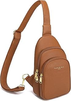 Small Crossbody Sling Bags Faux Leather Fanny Packs Purses for Women Everyday & Travel