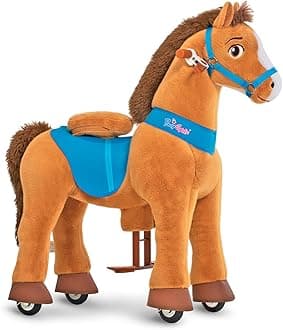 - PonyCycle Ride on Horse Toys for Kids Riding Brown Horse Rocking Horse No Battery Required (with Brake/ 35.4" Height/Size 4) Ride-on Pony Giddy up Walking Mechanical Pony E437