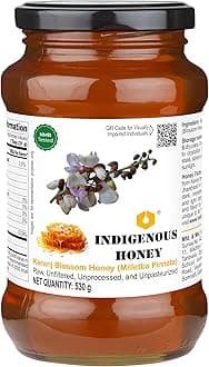 Karanj Honey Raw Organic Natural Pure Unprocessed NMR Tested Unpasteurized Unheated 530g Glass Jar Pack of 1