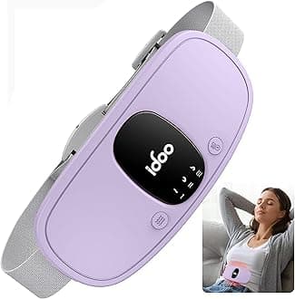 iDOO Portable Heating Pad, FSA Eligible Items Only List, Period Heating Pad with 3 Heat Levels and 3 Massage Modes, Electric Fast Heating Belly Wrap Belt, Gifts for Girlfriend Mom Wife Women (Purple)
