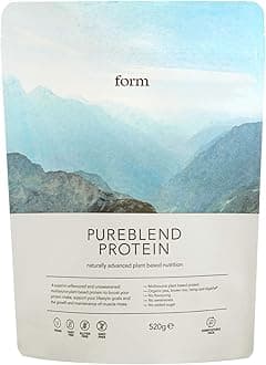 Form Pureblend Protein - Unflavoured and Unsweetened Vegan Protein Powder - 32g of Plant Based Protein per Serving. Perfect for Your Smoothies, Cooking and Baking.