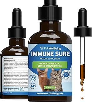 Pet Wellbeing Immune Sure for Cats - Supports Normal Immune Defenses, Gut Flora Balance, Andrographis, Echinacea, Vitamin C, Zinc - Veterinarian-Formulated Herbal Supplement 2 oz (59 ml)