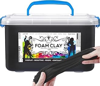 Premium Black Foam Air Dry Clay - Flexible Cosplay Clay for Crafts, 1500 Gram