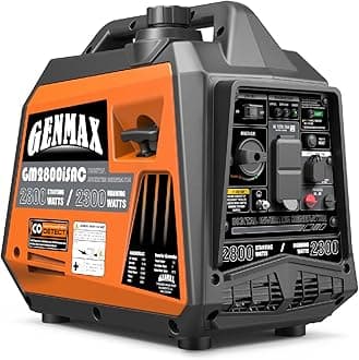 GENMAX Portable Generator, 2800W ultra-quiet gas engine,with CO Sensor and Parallel Capability, Ideal for camping outdoor Home backup power.EPA &CARB Compliant (GM2800iSAC)