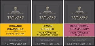 Herbal Tea Variety Pack, Individually Wrapped Bags, Chamomile, Lemon & Ginger, Blackberry & Raspberry 20 Count (Pack of 3), Caffeine-Free, Enjoy Hot or Iced, 60 Teabags