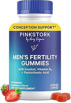 Blue Stork Fertility Supplement Gummies for Men - Male Prenatal Vitamins, Conception Support for Him - Reproductive Health, Hormonal Balance & Motility - 90 Count