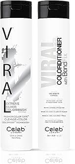 Celeb Luxury Intense Color Depositing Colorwash Shampoo + BondFix Rebuilder, Vegan Hair Dye, Sustainably Sourced Plant Based, Semi Permanent Hair Color, Viral and Gem Lites Duos