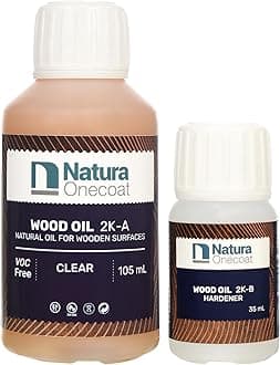 Wood Stain Oil - 8 m² - 140 ml, Clear – Wood Finish for Interior Furniture & Floor - Linseed Wood Oil - Fast-Drying - Environmentally Friendly-Extra Durable Hard Wax Oil-VOC-Free