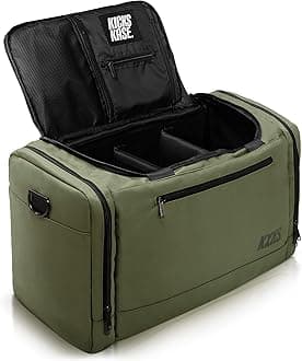 (Kicks Kase Premium Sneaker Bag & Travel Duffel Bag - 3 adjustable compartment dividers - For shoes, clothing and gym