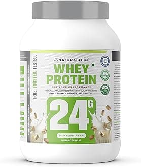 Natural Whey Protein – 24g Protein per Serving | Pista Kulfi Flavour | Stevia Sweetened | No Added Sugar | Non-GMO | Soy-Free & Gluten-Free | Super Mixability | 1 kg