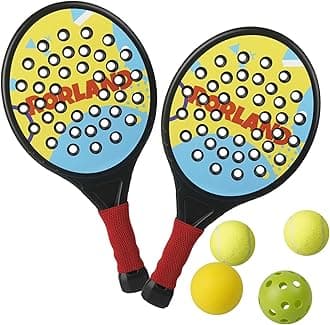 Kids Padel Racket Set of 2– Lightweight, Durable, Ergonomic Grip for Small Hands, Vibrant Designs, Pool Backyard Beach in/Outdoor Game Toys - Fun Gift for Kid or Beginner