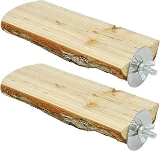 Niteangel Parrot Cage Perch, Wooden Platform for Birds - Pack of 2
