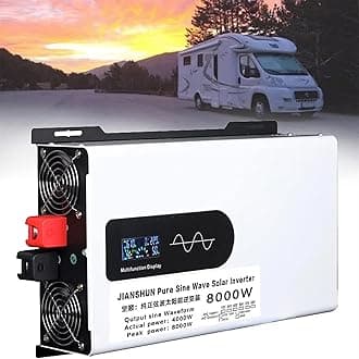 5000W 6000W 8000W 10000W 12000W Pure Sine Wave Inverter Power Inverter DC 12V 24V 48V 60V 72V to 110V 220V AC Converters Voltage Transformer Solar Inverter for RV/Outdoor/Camping(8000W,60Vto220V)