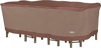 DUCKCOVERS Ultimate Waterproof Rectangular/Oval Patio Table with Chairs Cover, 107 Inch