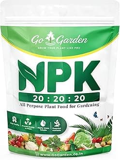 Go Garden NPK 20 20 20 Fertilizers For Plants 1kg | Boost Your Plants' Growth and Production with NPK Fertilizers | Ideal for Home, Garden & Outdoor Plant Care - 1 kg