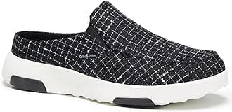 Women's Orthopedic Slip-On Loafers Walking Shoes: Comfortable Arch Support Slippers for Plantar Fasciitis, Casual Canvas Orthotic Mule Clogs for Foot Heel Pain Relief