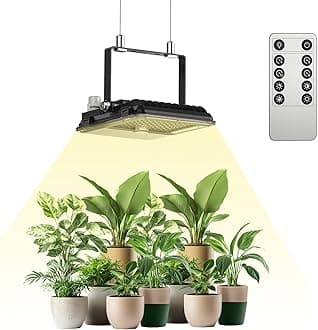 SANSI Dimmable LED Grow Light, 3000K 5000K 660nm 730nm Full Spectrum 45W (340W Equiv.) with Remote, Auto On Off Timing 4 8 12 Hrs, IP65 Waterproof Plant Light