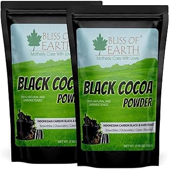 Black Cocoa Powder Natural and Unsweetened Carbon Black & Dark Roast Perfect for Cooking & Baking Cakes, Biscuits, Oreo, Chocolates, Smoothies 2x200GM