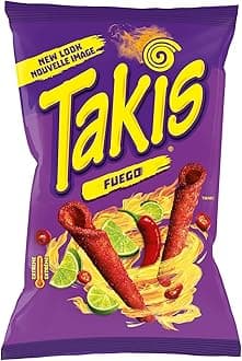 Takis Fuego Spicy Chili Pepper And Lime Rolled Tortilla Chips - Crunchy Corn Chips Snack 90g (Imported)