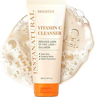 InstaNatural Vitamin C Cleanser | All Natural Face Wash, Brightens Skin, Good for Uneven Texture, USA Made with Coconut Water and Aloe Vera, 6.7 FL Oz