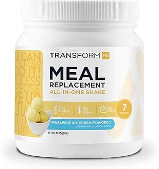 TransformHQ Meal Replacement Shake Powder 7 Servings (Pineapple Ice Cream Flavored) - Gluten Free, Non-GMO