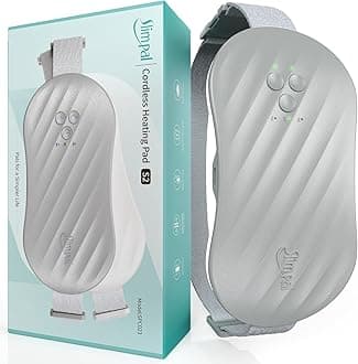 Slimpal Portable Heat Pads, Electric Wireless Heating Pad, Rechargeable Cordless Heating Belt w/ 4 Heat Levels, Gift for Her Women Girl Wife, Grey S2