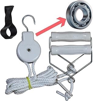 Shoulder Pulley for Physical Therapy – Rehab Pulley System for Shoulder Recovery, Frozen Shoulder, Rotator Cuff, Post-Surgery ROM Exercises – Smooth Bearing, Adjustable Rope & Handles