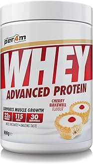 Whey Protein Powder | High Protein Shake for Muscle Growth & Recovery | Low Sugar Gym Supplement | Sports Nutrition Drink + Amino Acids (900g, Cherry Bakewell)