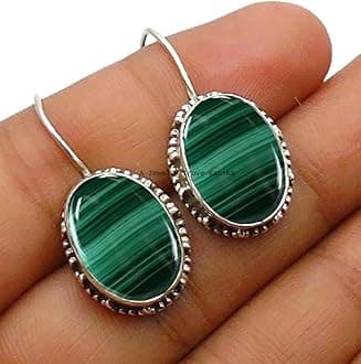 10x14MM Oval Gemstone Sterling Silver Ellipse Dangle Earrings for Women, Bezel Set Ear-Wire Earrings, Bridesmaid Earrings Mother's Day Gift (Amethyst)