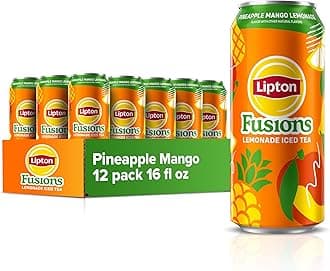 Fusions, Pineapple Mango Lemonade Iced Tea, 16 Fl Oz Cans (Pack of 12)
