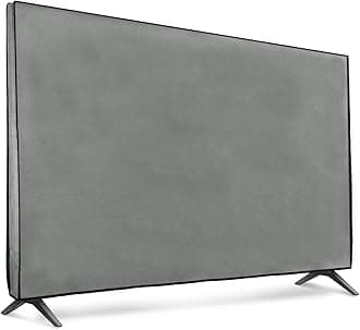 kwmobile Indoor 65" TV Cover – Television Dust Cover Screen Protector – TV Screen Dust Protection – Synthetic Fabric Light Grey