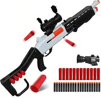 Shell Ejecting Toy Shotgun Toys with 20 Soft Bullets 12 Shells 1 Scope Two Modes Toy Shotgun Outdoor Games Gifts for Christmas Halloween Birthday