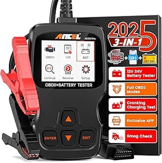 ANCEL AD310 Pro OBD2 Scanner Diagnostic Tool & Car Battery Tester & Bluetooth OBD2 Reader, Check Engine Code Reader for Car with Lights Reset Live Data, 12V 24V Battery Charging/Cranking System Test