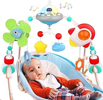 Musical Baby Stroller Arch Toys, Travel Car Seat Toys, Baby Play Arch Crib Accessory Toys, Mobile for Bassinet,Arch Bar Toys for Babies Infants