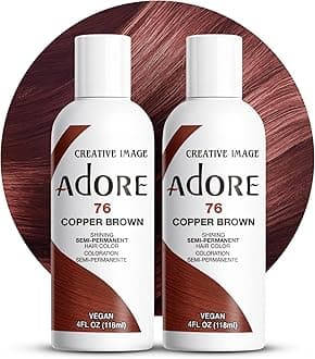 Adore Semi-Permanent Haircolor #076 Copper Brown 4 Ounce (118ml) (2 Pack)