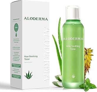 Aloderma Soothing Facial Toner Made with 91% Organic Aloe Vera, Alcohol Free Toner for Face for Sensitive Skin with Allantoin and Hyaluronic Acid - Natural Aloe Face Toner for Dry, Red Skin - 4.2oz