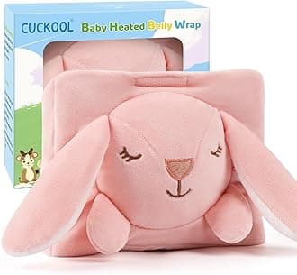 Baby Colic and Gas Relief, Heated Tummy Wrap for Newborns Belly Relief by Soothing Warmth, Baby Heating Pad Swaddling Belt Relief & Soothe Gas, Colic and Upset Stomach for Newborns to Toddler (Bunny)