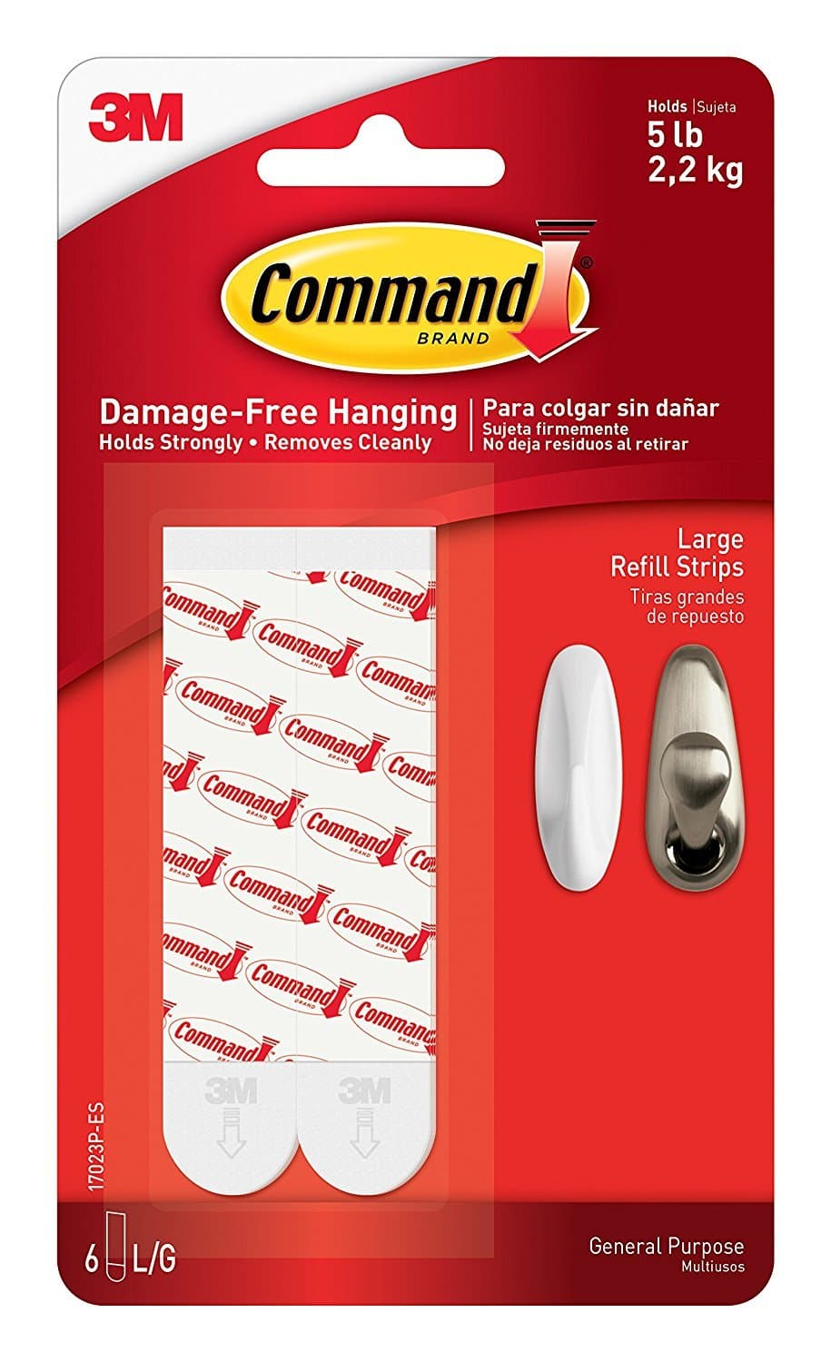 Mounting Refill Strips, Large, 6-Strip