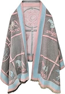 EXTREE Scarfs for Women Pashmina Silky Shawl Wrap for Evening Dressing Blanket Open Front Poncho Cape