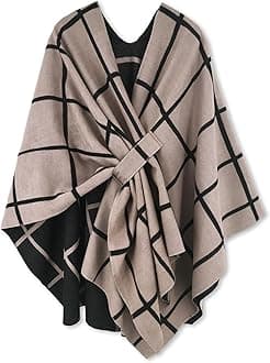 Women's Shawl Wrap Poncho Ruana Cape Open Front Cardigan Shawls for Spring Fall Winter