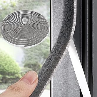 UpinFun 33 Ft Gray Self-Adhesive Soundproofing Weather Stripping for Doors and Windows, 0.35" Wide x 0.2" Thick
