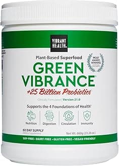 Vibrant HealthGreen Vibrance, Vegan Superfood Powder, 60 Servings