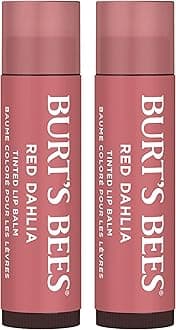 Burt's BeesLip Tint Balm Valentines Day Gifts with Long Lasting 2 in 1 Duo Tinted Balm Formula, Color Infused with Deeply Hydrating Shea Butter for a Natural Looking Buildable Finish, Fiery Red Dahlia (2-Pack)