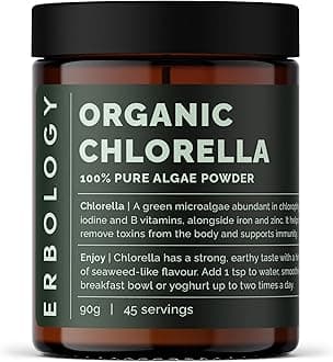 Organic Chlorella Powder 3.2 oz - 45 Servings - Sustainably Sourced in Spain - Body Cleansing and Immunity Support - Rich in Chlorophyll, B Vitamins, Iron and Phosphorus - Vegan - GMO-Free