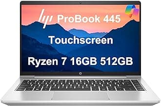HPLatest ProBook 445 G9 Business Laptop (14" FHD Touchscreen, 16GB RAM, 512GB SSD, AMD Ryzen 7 5825U (> Intel i7-1165G7)) FP, IR Webcam, Ethernet, Wolf Pro Security, Win 11 Pro w/Copilot, Silver